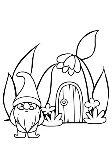 A coloring page of Gnome’s Garden of Secrets Coloring Page