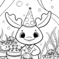 Axolotl Garden Party Coloring Page
