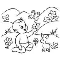 Baby’s Magical Butterfly Adventure Coloring Page