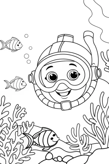A coloring page of Bowser’s Undersea Adventure Coloring Page