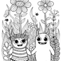Monster Garden Guardians Coloring Page