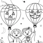 Halloween Balloon Festival Coloring Page