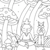 Demon Slayer in the Enchanted Forest Coloring Page
