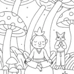 Demon Slayer in the Enchanted Forest Coloring Page