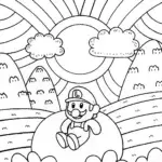 Luigi’s Adventure on Cloud Nine Coloring Page