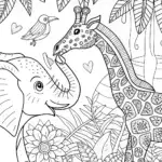 Summer Safari Adventure with Elephant and Giraffe