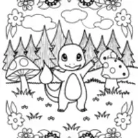 Charmander’s Elemental Dance Coloring Page