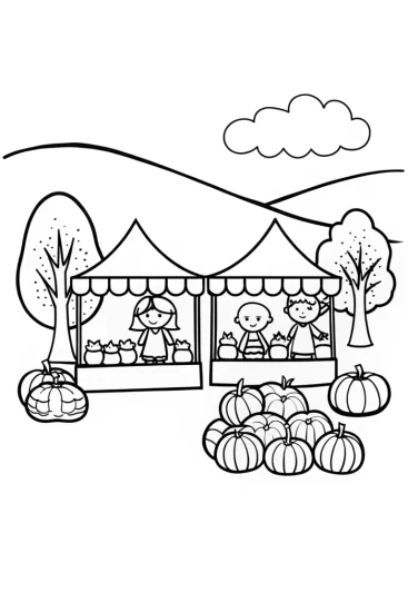 A coloring page of Autumn Harvest Festival Coloring Page