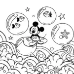 Mickey Mouse’s Dreamy Bubble Adventure Coloring Page