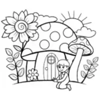 Blippi’s Magical Garden Adventure Coloring Page