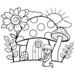 Blippi’s Magical Garden Adventure Coloring Page