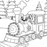 Christmas Train Adventure Coloring Page