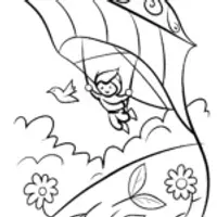 Ninja Skyward Glider Coloring Page