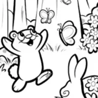 Rainbow Friends’ Magical Forest Adventure Coloring Page