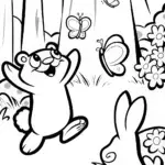 Rainbow Friends’ Magical Forest Adventure Coloring Page