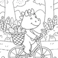 Triceratops Delivery Service Coloring Page