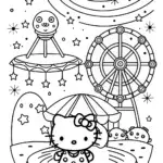 Hello Kitty’s Cosmic Carnival Coloring Page