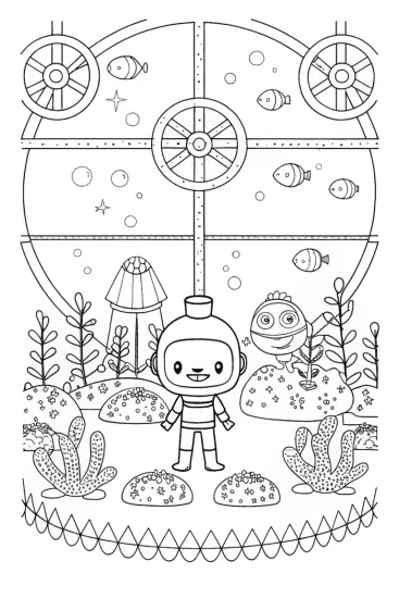 A coloring page of Captain Barnacles Science Fair Coloring Page