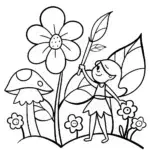 Jasmine’s Garden of Whimsy Coloring Page