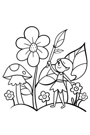 A coloring page of Jasmine’s Garden of Whimsy Coloring Page