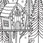 Christmas Treehouse Adventure Coloring Page