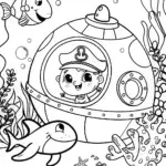 Adventurous Baby Under the Sea Coloring Page