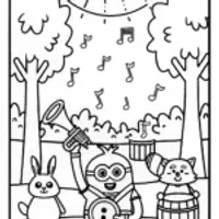 Minion’s Magical Music Festival Coloring Page
