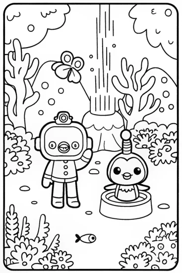 A coloring page of The Octonauts’ Underwater Science Adventure Coloring Page