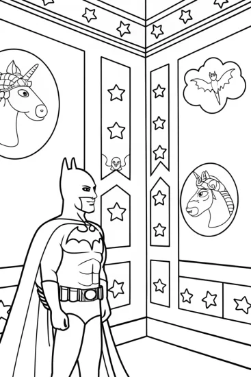 A coloring page of Batman and the Mystery of the Enchanted Riddles Coloring Page