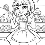 Cupcake Chic in her whimsical bakery