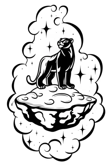 A coloring page of Cosmic Guardian Coloring Page