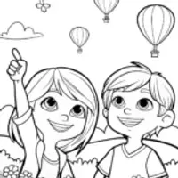 Springtime Balloon Festival Coloring Page