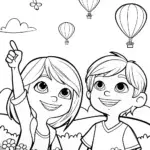 Springtime Balloon Festival Coloring Page