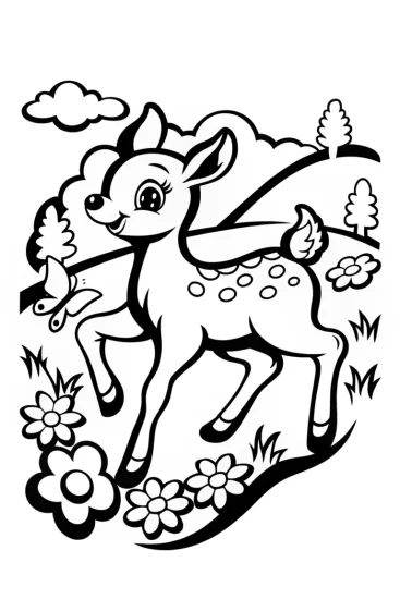 A coloring page of Springtime Whirlwind of Joy Coloring Page