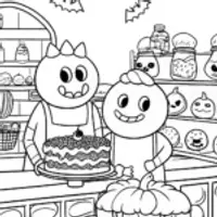 The Haunted Halloween Bakery Coloring Page