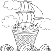 The Ice Cream Dream Ship Coloring Page