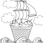 The Ice Cream Dream Ship Coloring Page