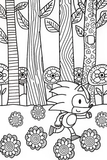 A coloring page of Sonic’s Eco Adventure Coloring Page