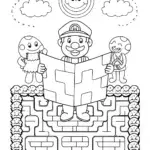 Luigi’s Maze Challenge Coloring Page
