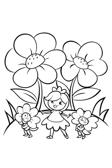A coloring page of Strawberry Shortcake’s Berry Blossom Dance Coloring Page