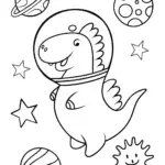 Godzilla’s cosmic journey coloring page