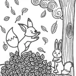 Fox and Rabbit in Leaves