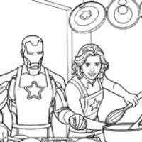 Avengers Cooking Challenge Coloring Page