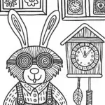 The March Hare’s Whimsical Workshop Coloring Page