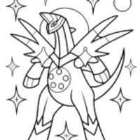 Dialga and Palkia Celestial Dance Coloring Page