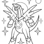 Dialga and Palkia Celestial Dance Coloring Page
