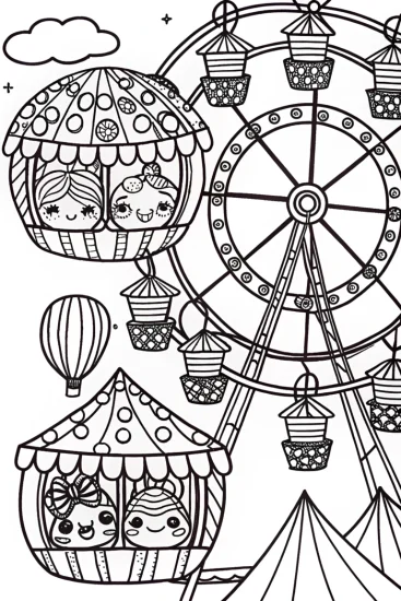 A coloring page of Cupcake Chic Carnival Adventure Coloring Page