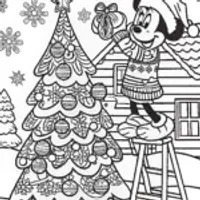 Minnie Mouse’s Christmas Tree Extravaganza Coloring Page