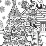 Minnie Mouse’s Christmas Tree Extravaganza Coloring Page