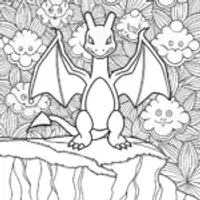 Charizard’s Majestic Cliffside Coloring Page